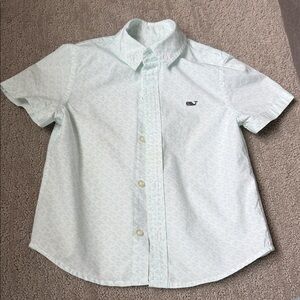 Vineyard Vines Mint Patterned Kids Button Down Shirt